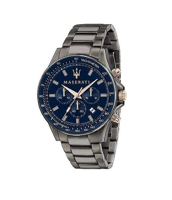 Maserati - Wristwatch - Men - SFIDA 44MM CHR BLUE DIAL BR GUN - R8873640001
