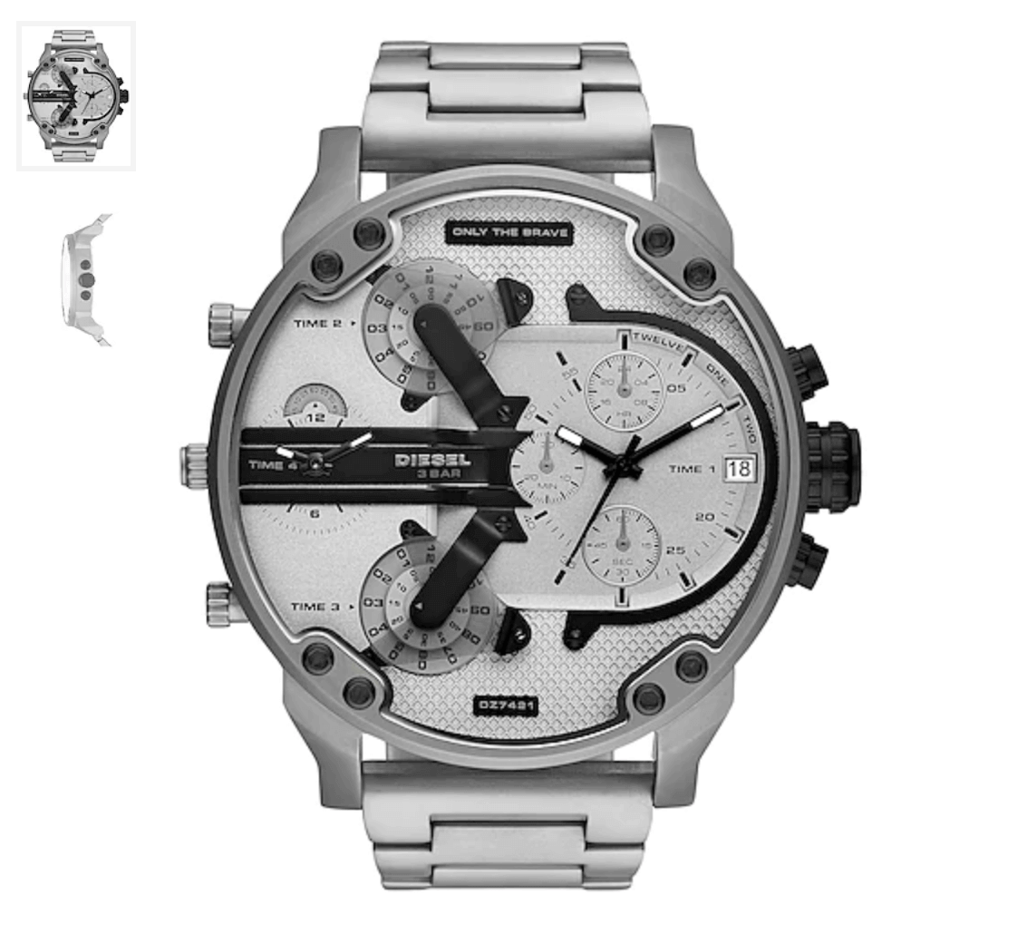 Diesel The Daddies Man Wrist watch Light grey Size -- Stainless Steel