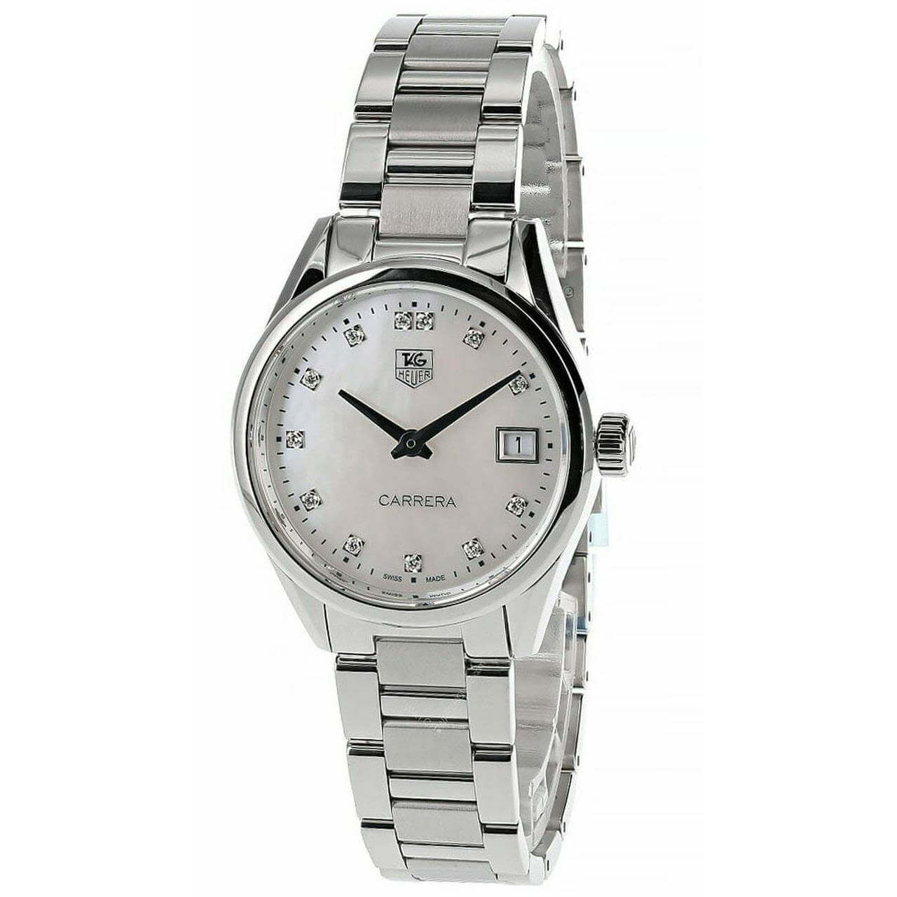 TAG HEUER Carrera 32MM S-Steel MOP Dial Women`s Watch WAR1314.BA0778