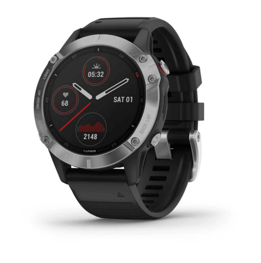 Garmin FENIX 6 black / silver - sport watch with QUICKFIT silicone bracelet 22mm black